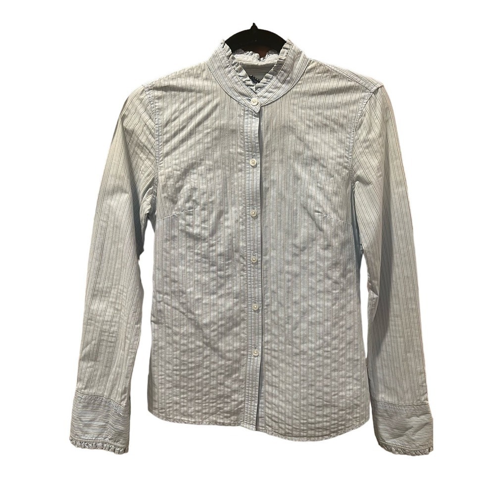 American Eagle Ruffled Stripped Button Down